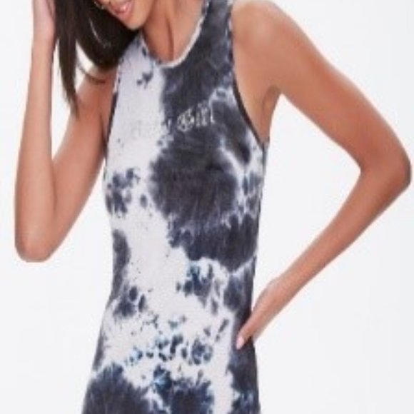 ❤🧡NWT Tie-dye Wash Bodycon Silhouette, Racerback Mini Dress - Picture 6 of 6